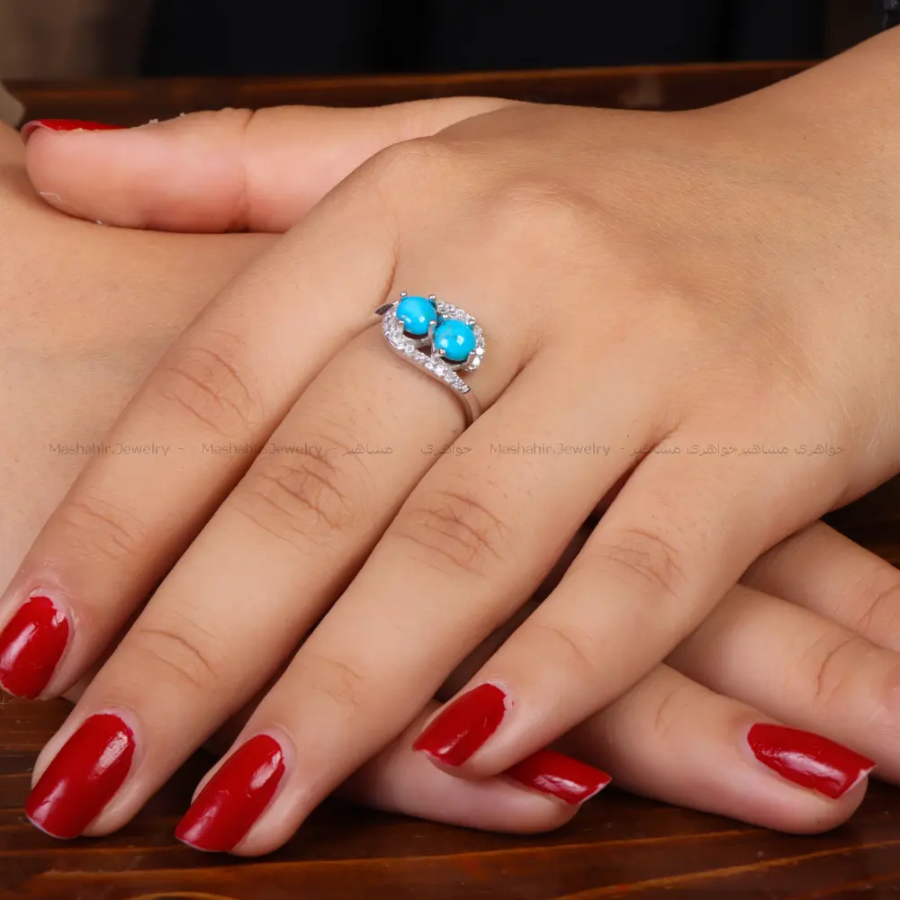 انگشتر فیروزه شجری زنانه کد 34716