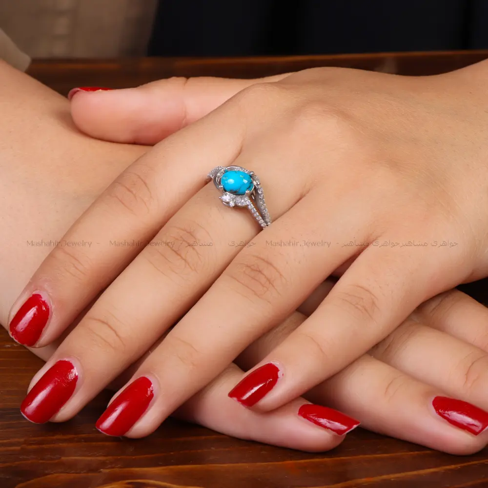 انگشتر فیروزه شجری زنانه کد 34715