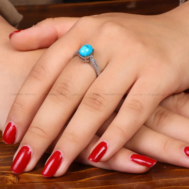 انگشتر فیروزه شجری زنانه کد 34708