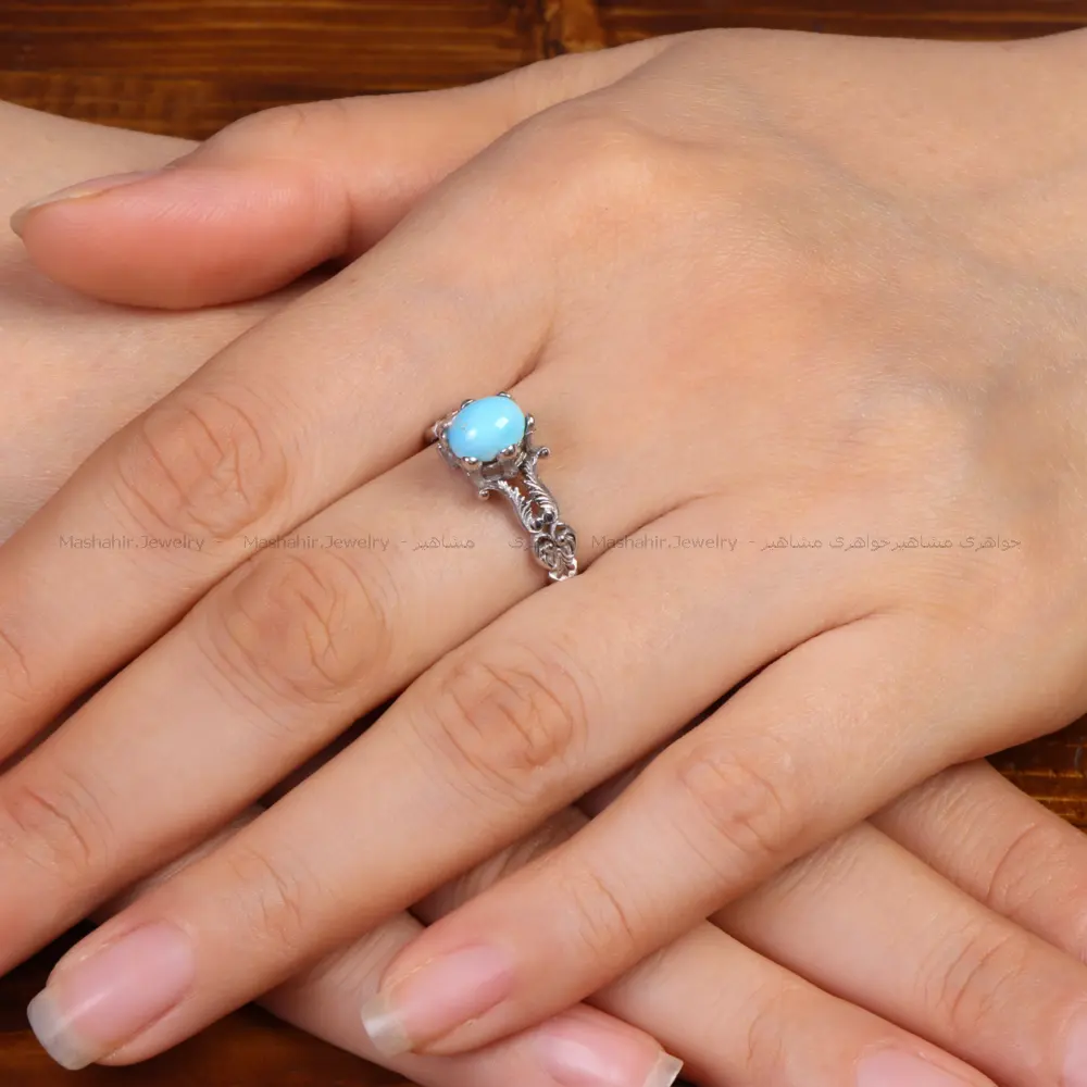 انگشتر فیروزه عجمی زنانه کد 34166
