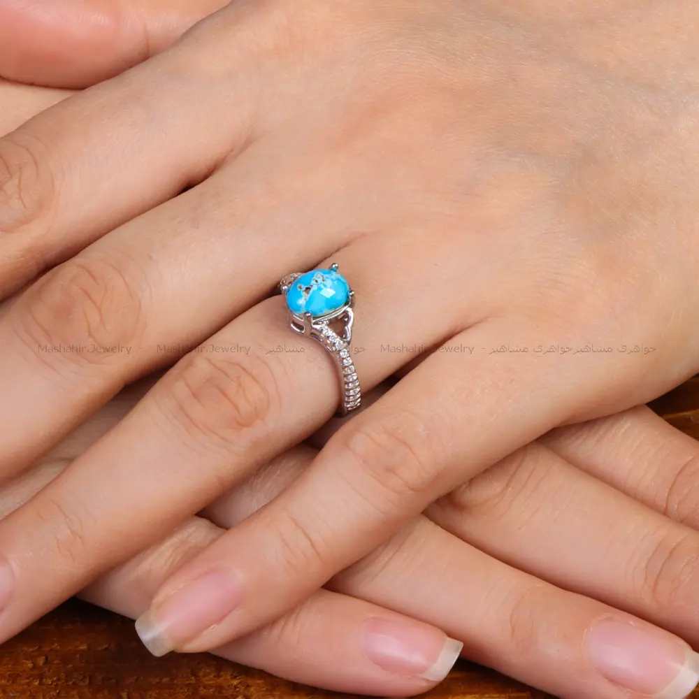 انگشتر فیروزه شجری زنانه کد 34128