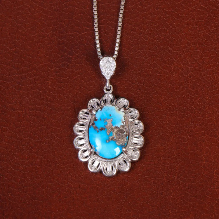 گردنبند فیروزه زنانه کد 34218