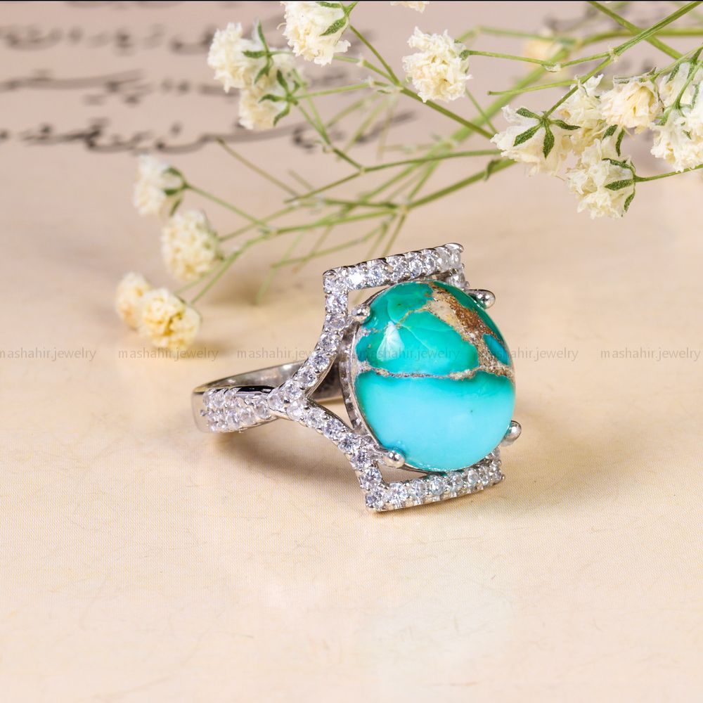 انگشتر فیروزه شجری زنانه کد 14354