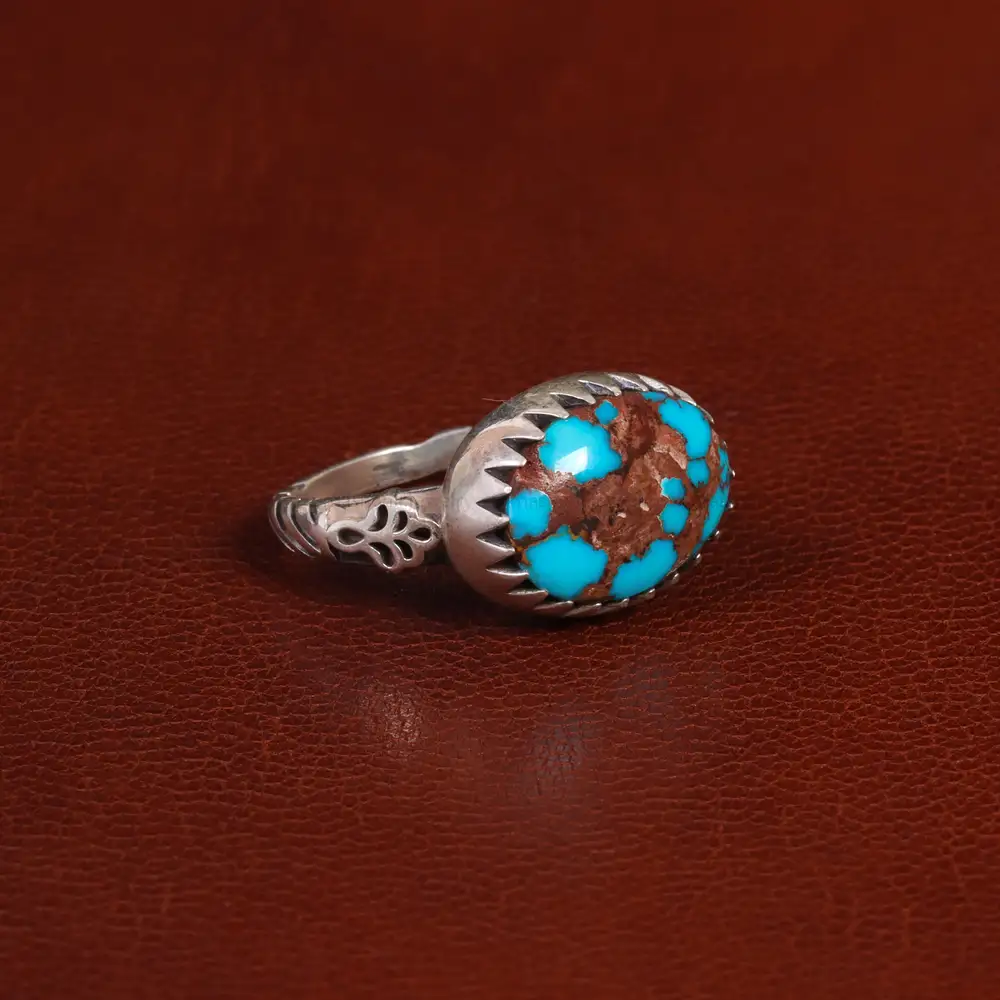 انگشتر فیروزه شجری مردانه کد 31524
