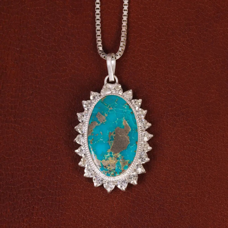 گردنبند فیروزه زنانه کد 30391
