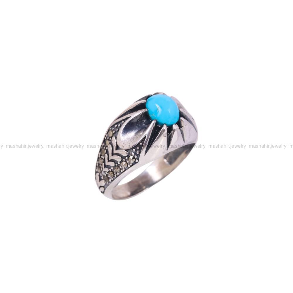 انگشتر فیروزه شجری مردانه کد 6316