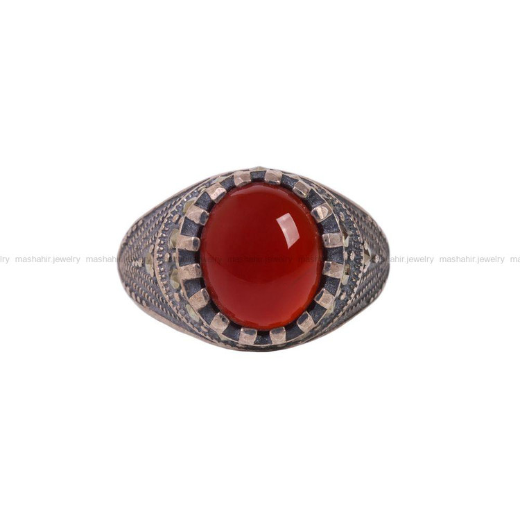 انگشتر عقیق مردانه کد 6696
