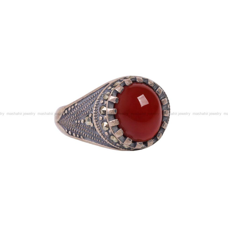 انگشتر عقیق مردانه کد 6696