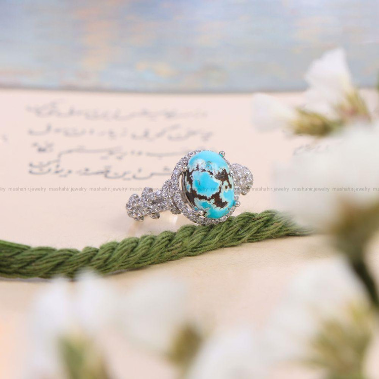 انگشتر فیروزه شجری زنانه کد 10531