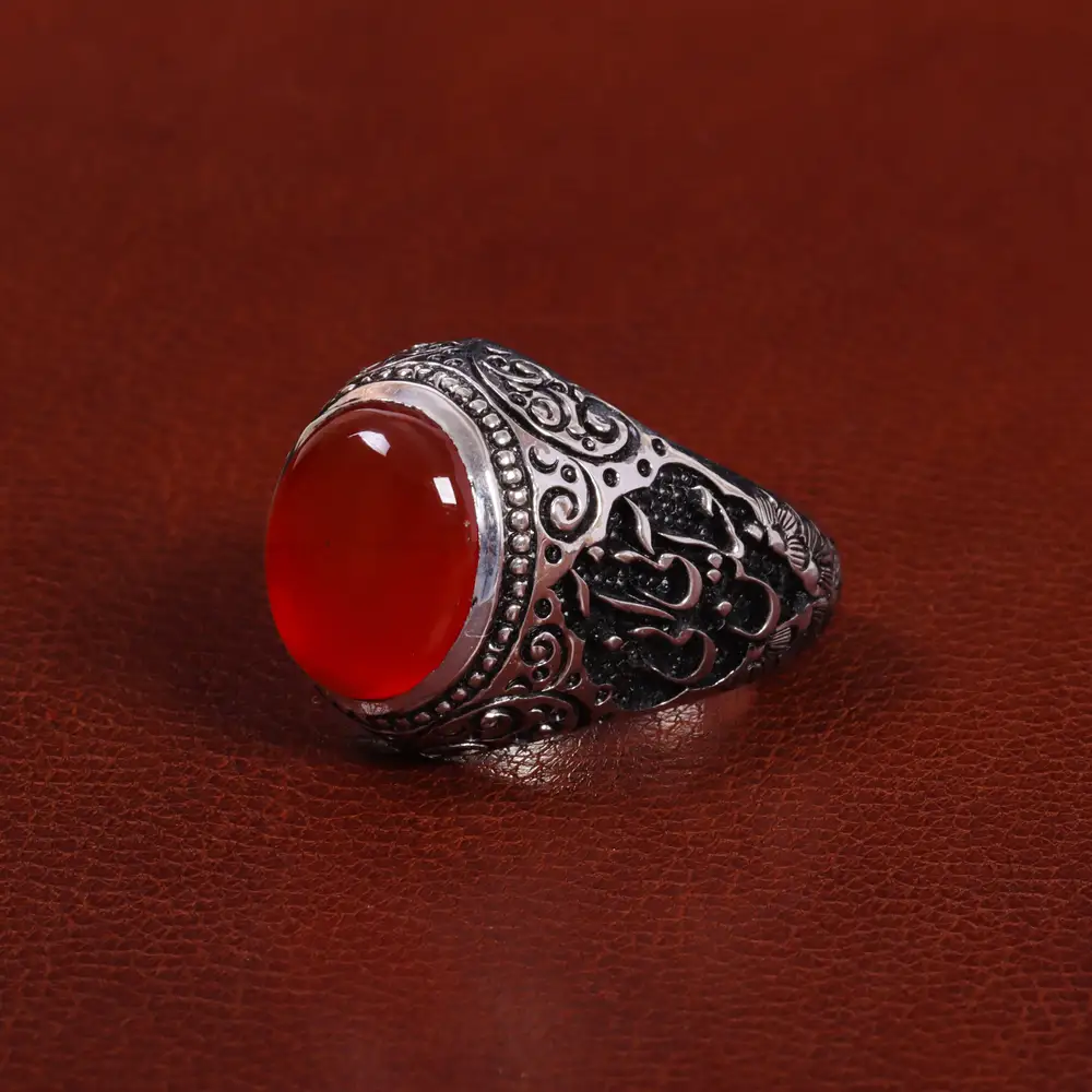 انگشتر عقیق مردانه کد 27820 (کپی)