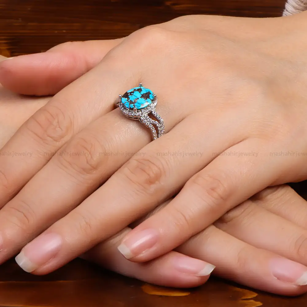 انگشتر فیروزه شجری زنانه کد 27275