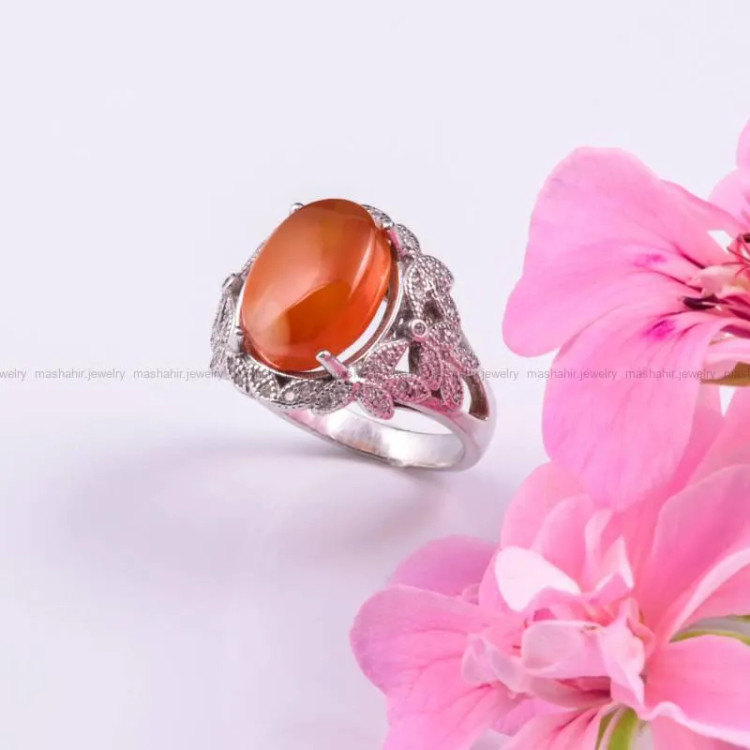 انگشتر عقیق یمن زنانه کد 115