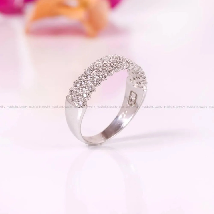 حلقه طرح الماس زنانه کد 4389