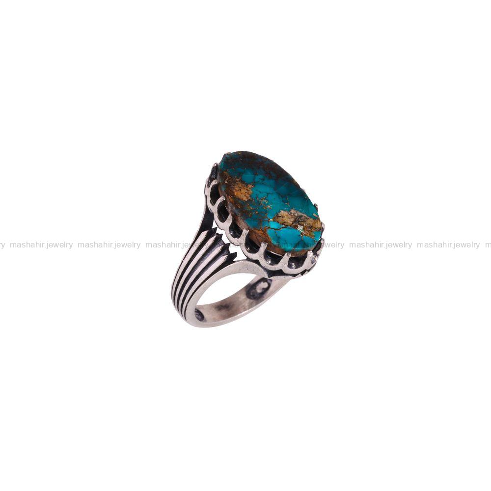 انگشتر فیروزه شجری مردانه کد 3956