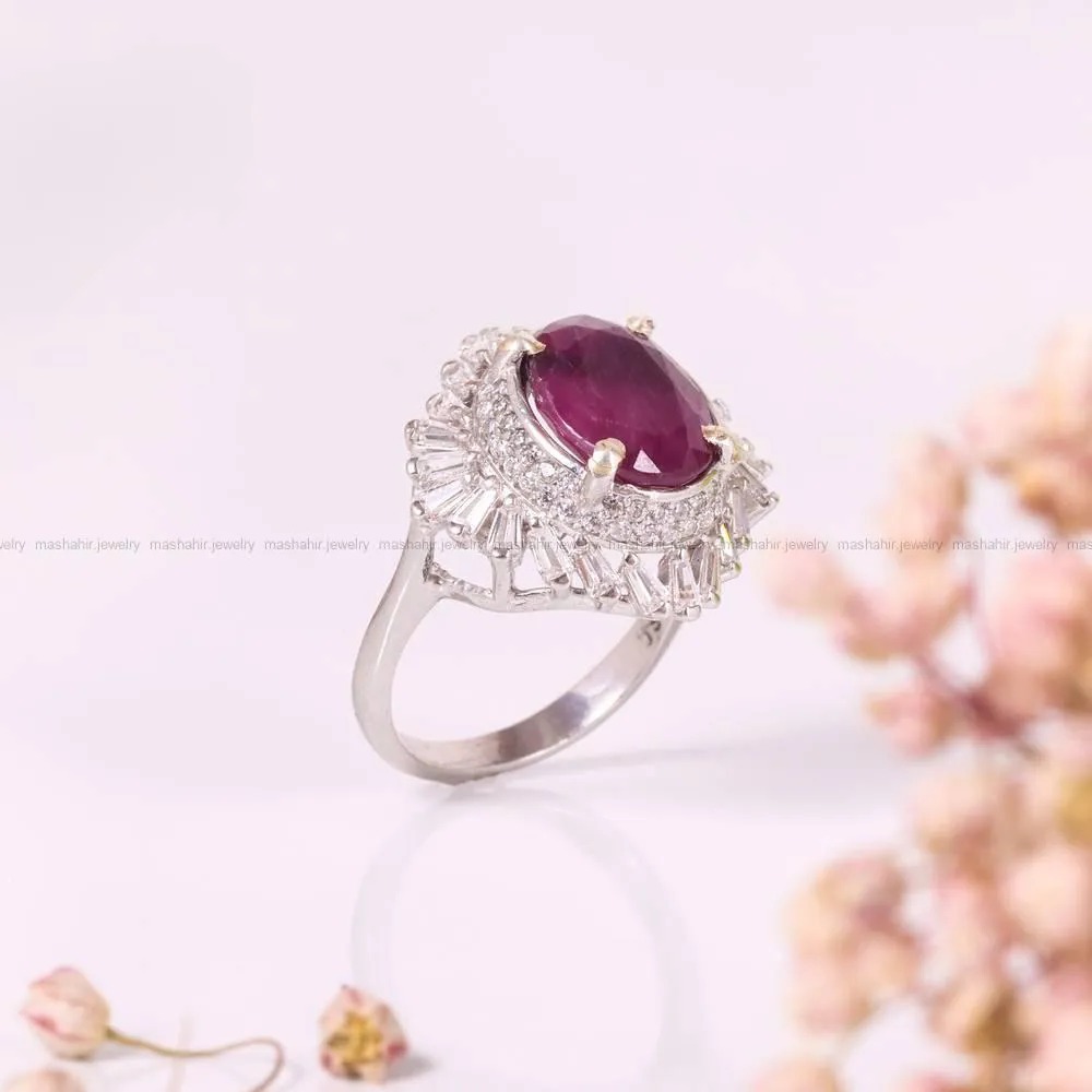 انگشتر یاقوت سرخ زنانه کد 4405
