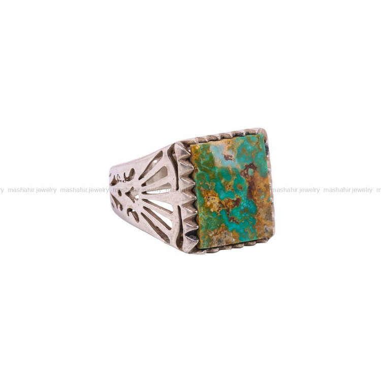 انگشتر فیروزه شجری مردانه کد 3477