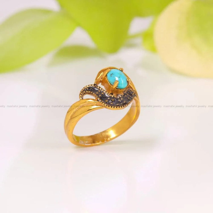 انگشتر فیروزه شجری زنانه کد 4420