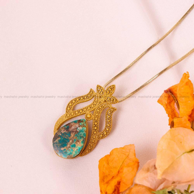 گردنبند فیروزه زنانه کد 6026