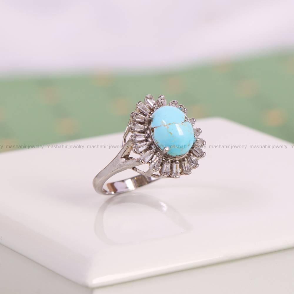 انگشتر فیروزه شجری زنانه کد 6093