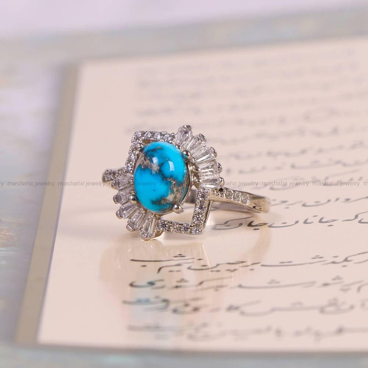 انگشتر فیروزه شجری زنانه کد 6100
