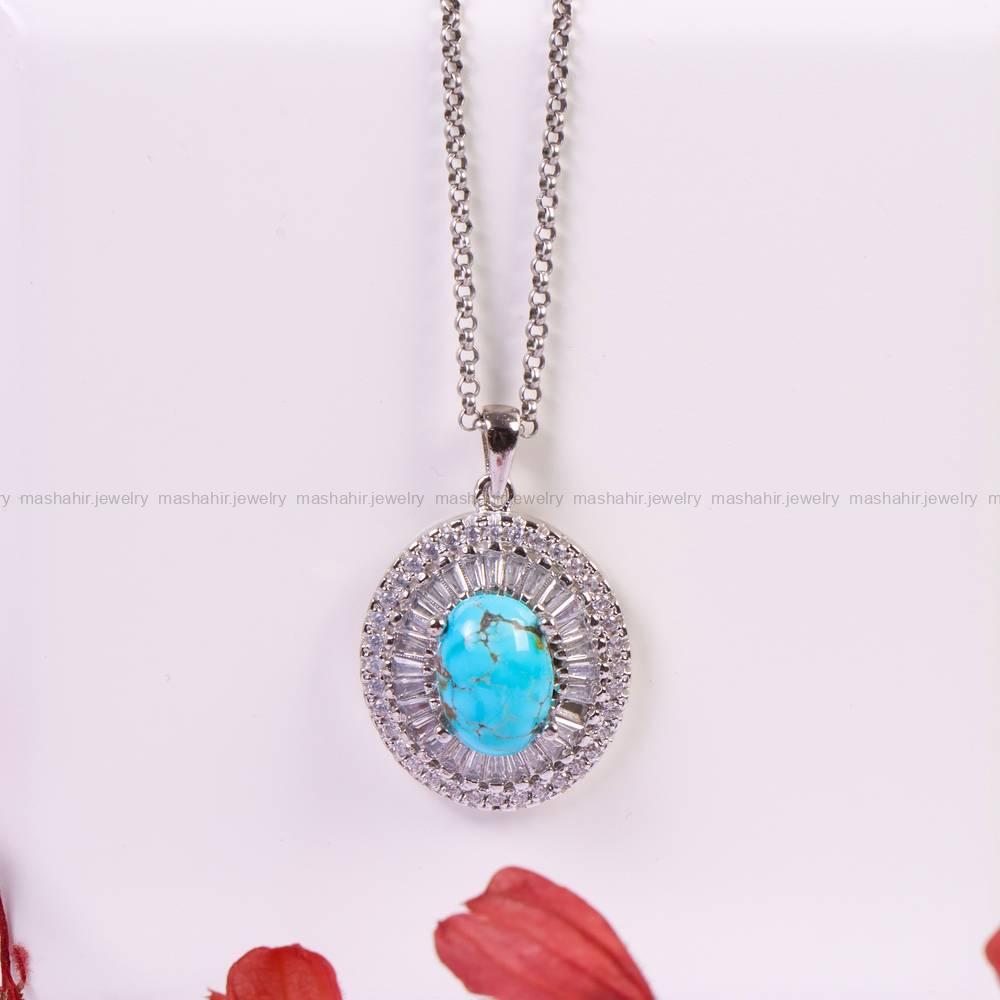 گردنبند فیروزه زنانه کد 6117