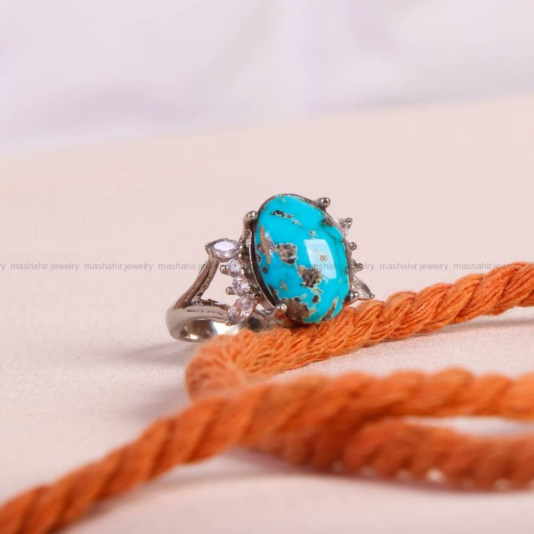 انگشتر فیروزه شجری زنانه کد 6130
