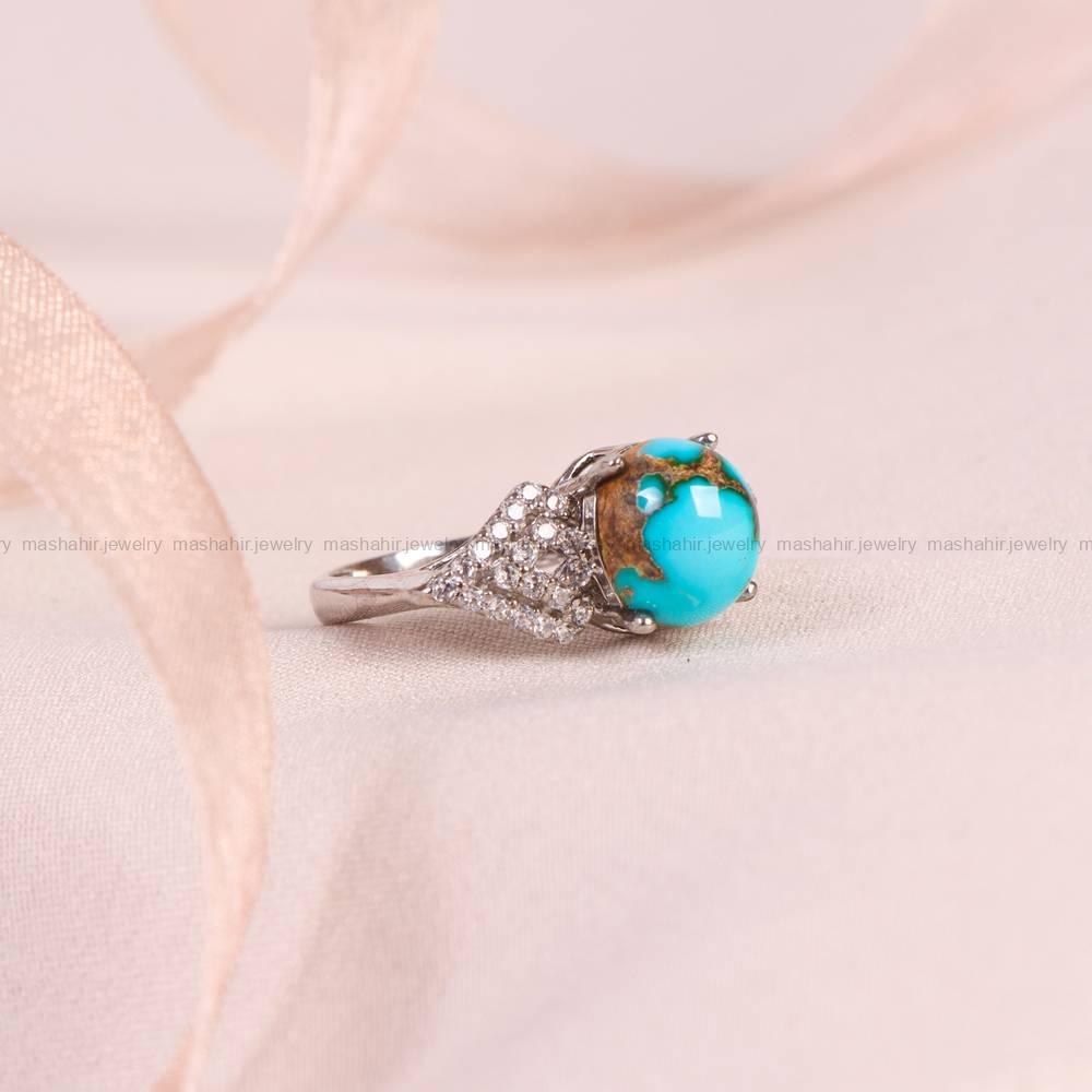 انگشتر فیروزه شجری زنانه کد 6138