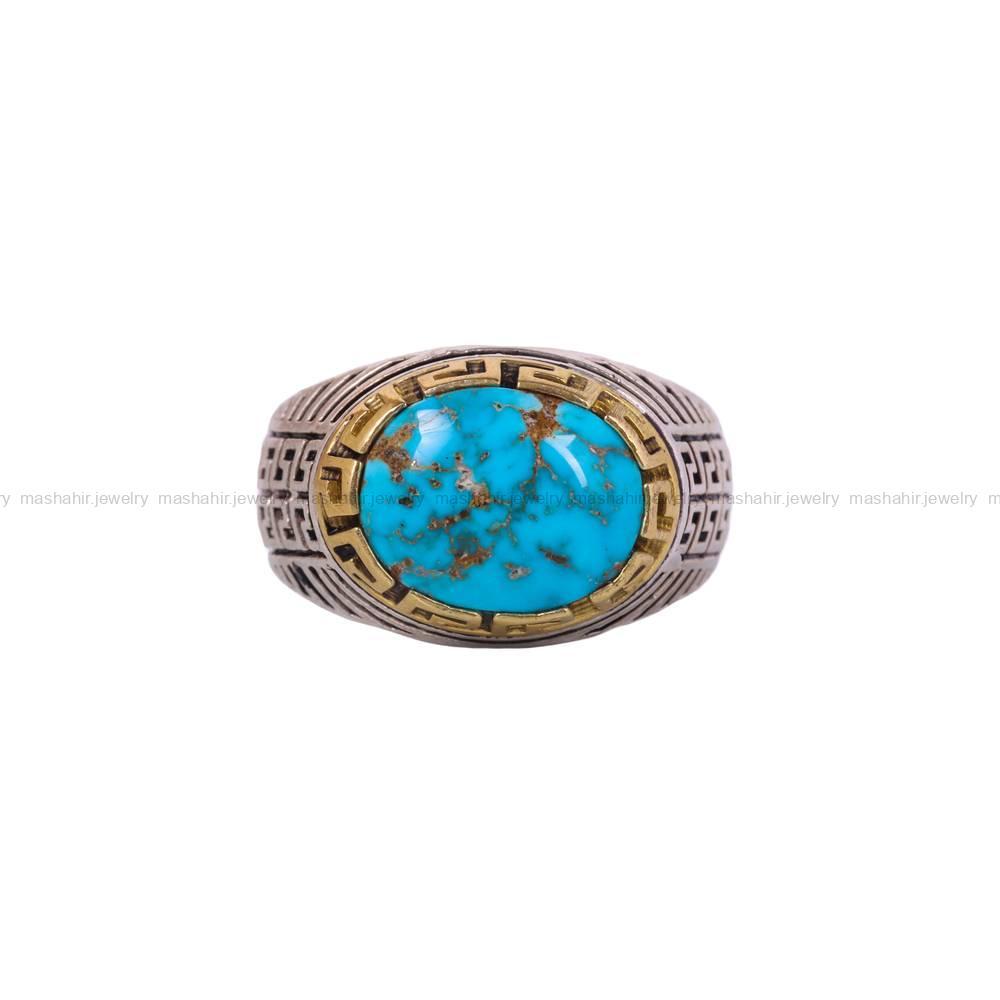 انگشتر فیروزه شجری مردانه کد 6318