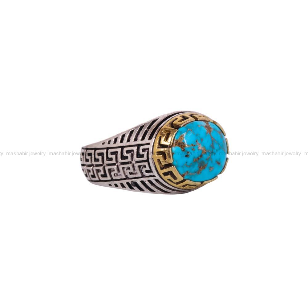 انگشتر فیروزه شجری مردانه کد 6318