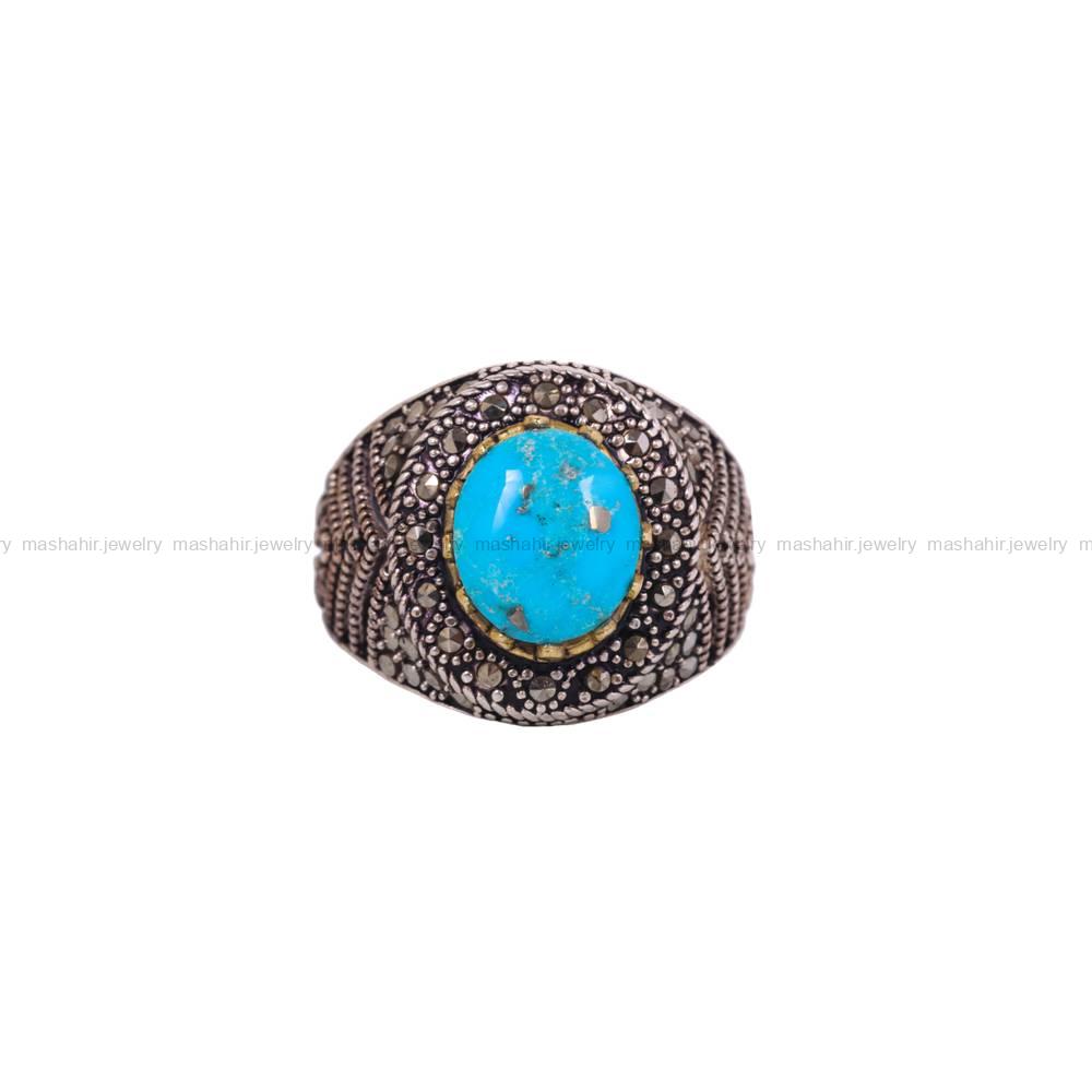 انگشتر فیروزه شجری مردانه کد 6326