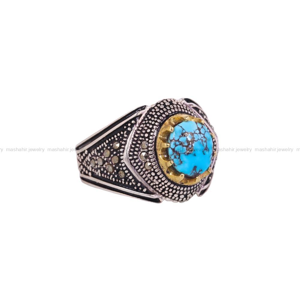 انگشتر فیروزه شجری مردانه کد 6330