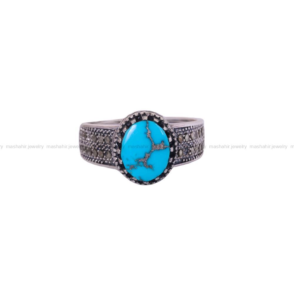 انگشتر فیروزه شجری مردانه کد 6336