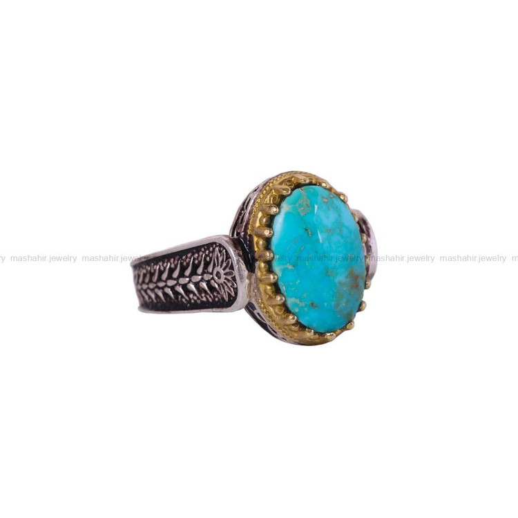 انگشتر فیروزه شجری مردانه کد 6347
