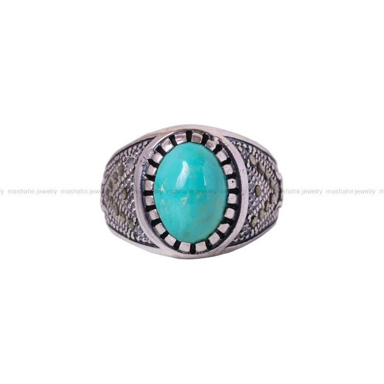 انگشتر فیروزه شجری مردانه کد 6363