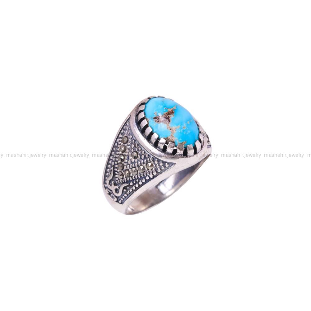 انگشتر فیروزه شجری مردانه کد 6380