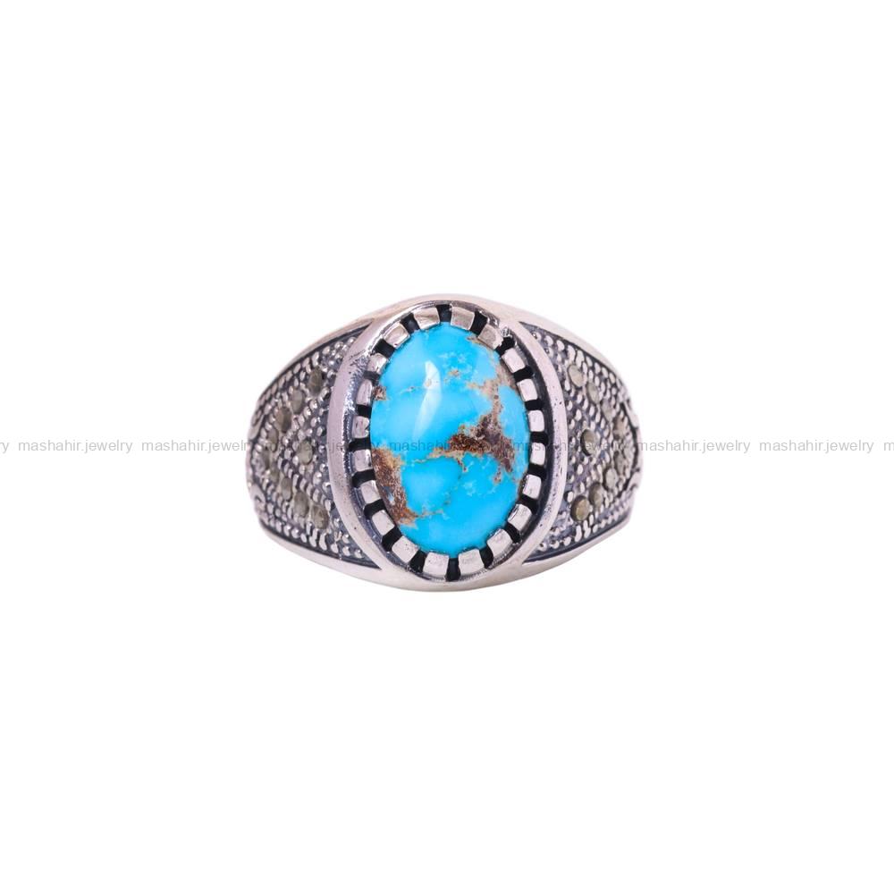 انگشتر فیروزه شجری مردانه کد 6380