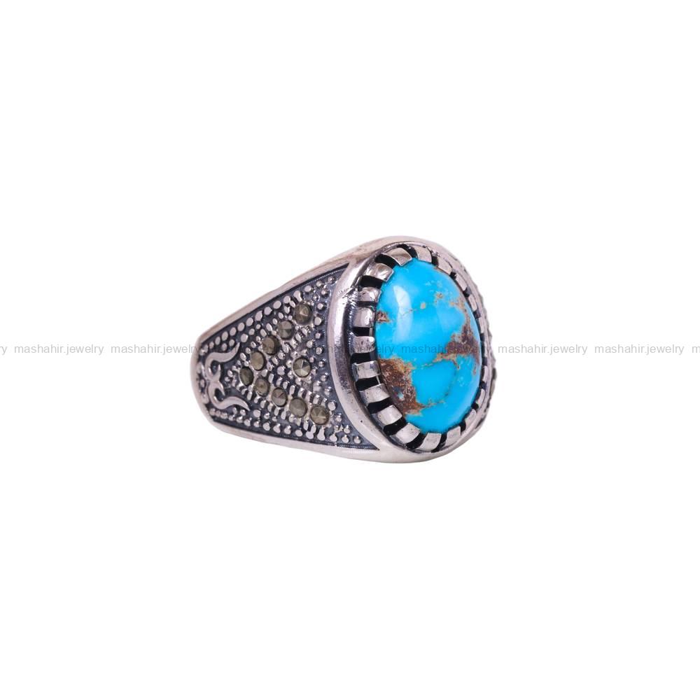 انگشتر فیروزه شجری مردانه کد 6380