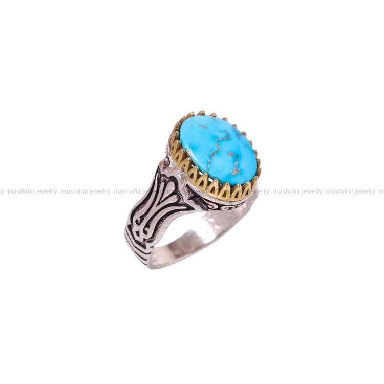 انگشتر فیروزه شجری مردانه کد 6383
