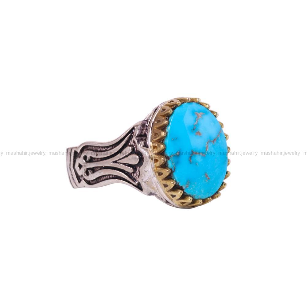 انگشتر فیروزه شجری مردانه کد 6383