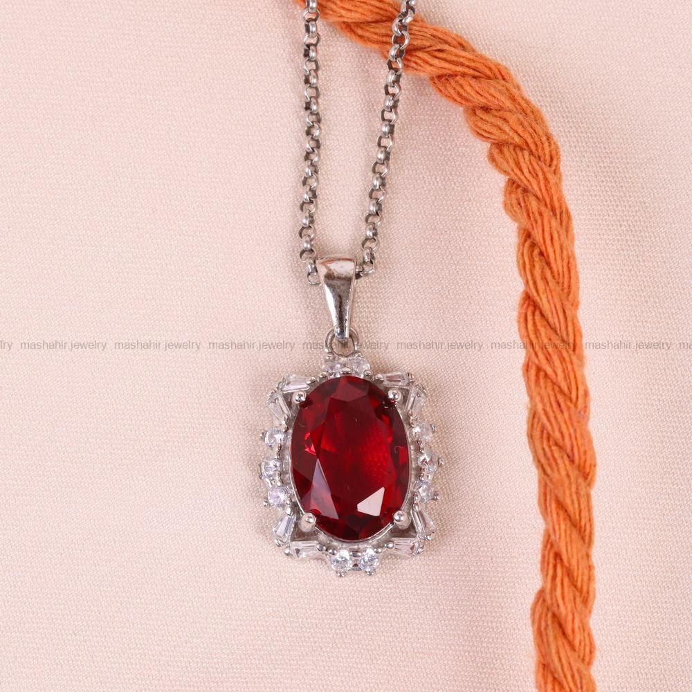 گردنبند طرح یاقوت زنانه کد 6640