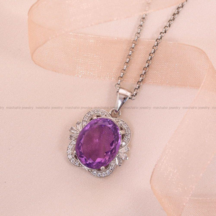 گردنبند آمیتیست زنانه کد 6655