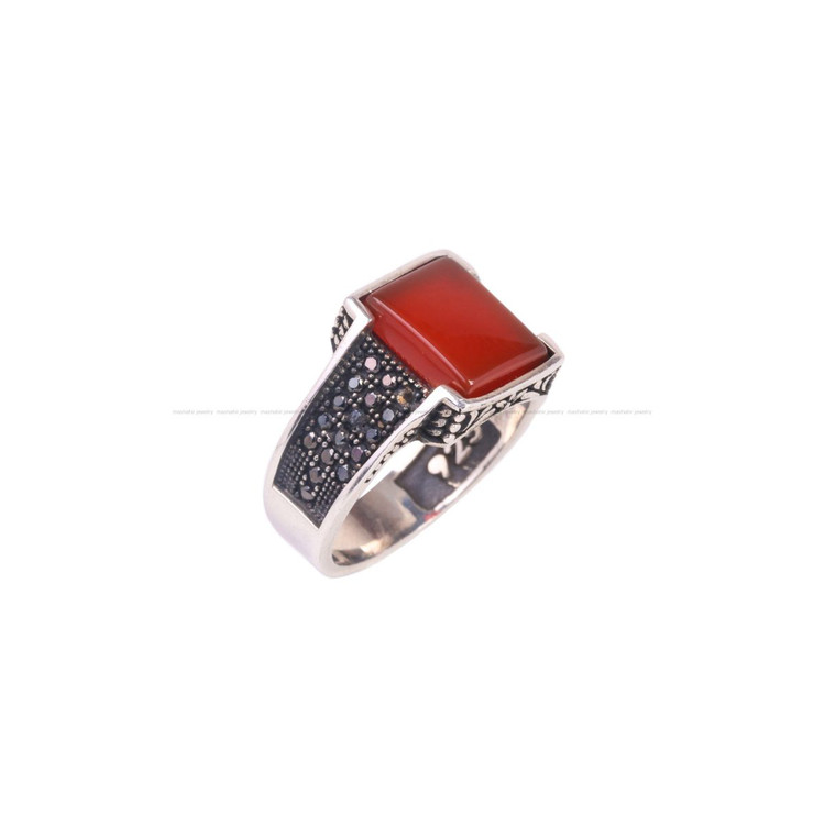 انگشتر عقیق مردانه کد 6763