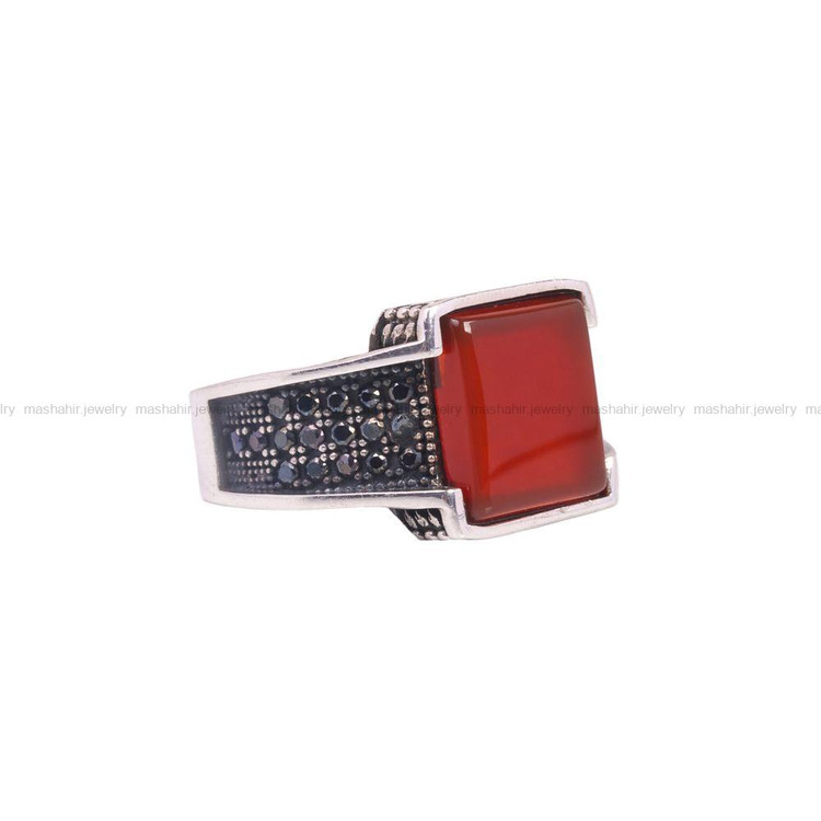 انگشتر عقیق مردانه کد 6763