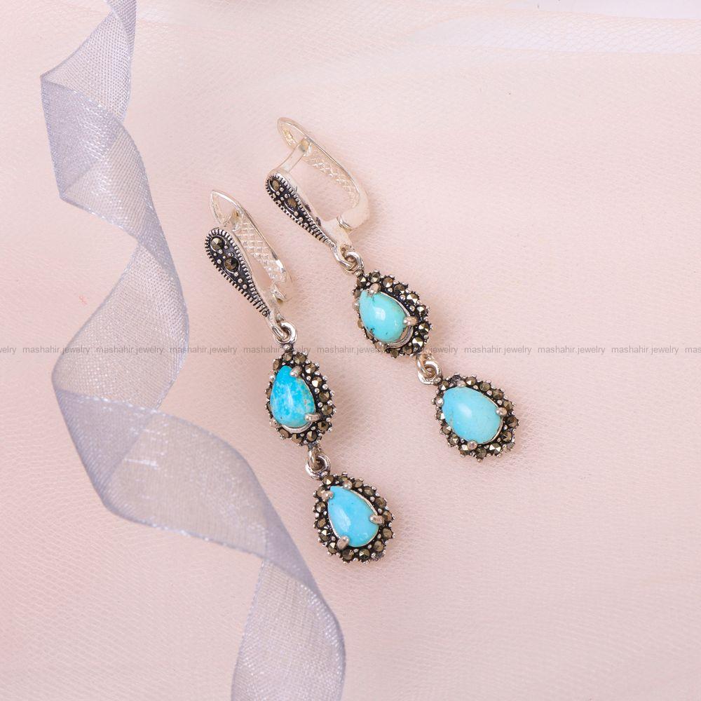 گوشواره فیروزه زنانه کد 6947