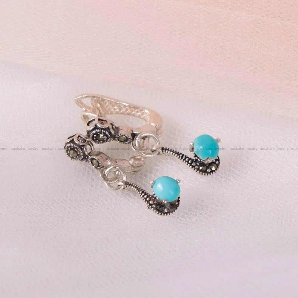 گوشواره فیروزه زنانه کد 2168