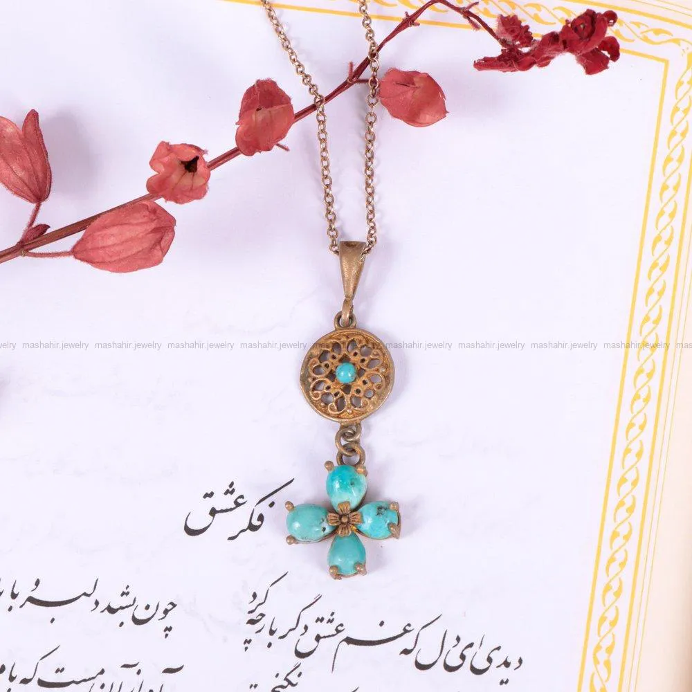 گردنبند فیروزه زنانه کد 2204