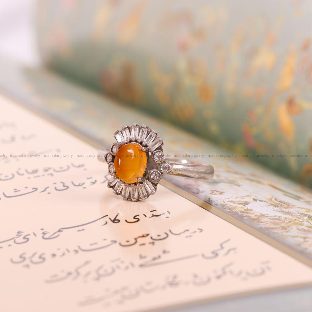 انگشتر عقیق زنانه کد 7775