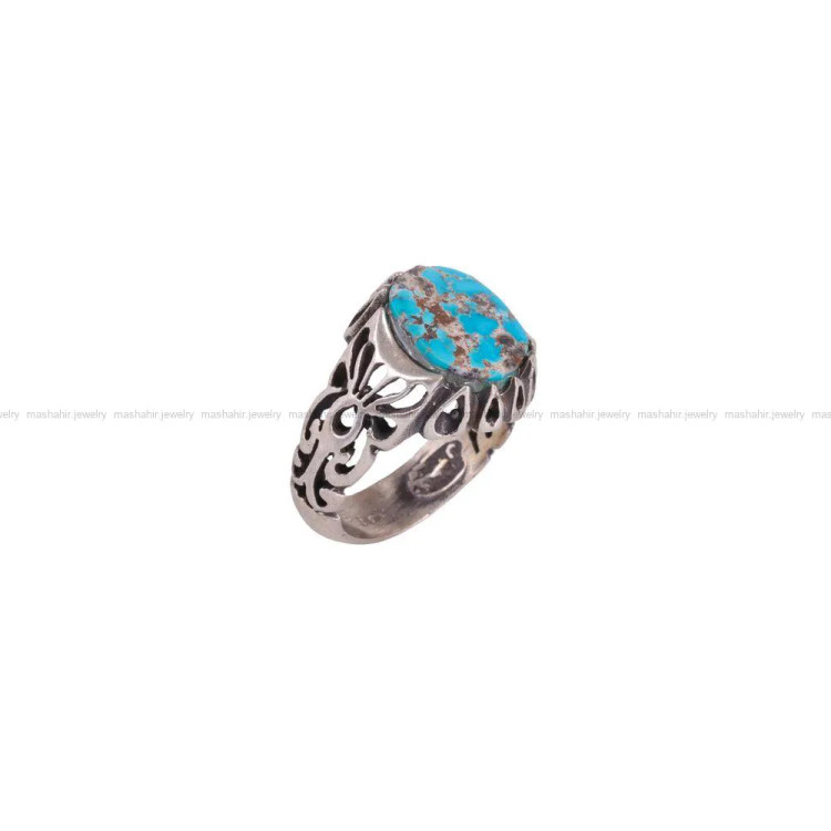 انگشتر فیروزه شجری مردانه کد 2667