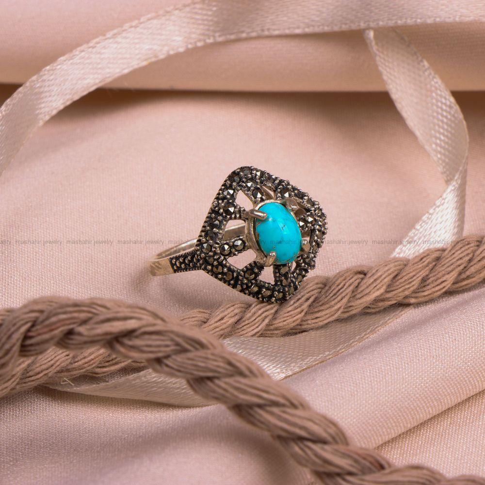 انگشتر فیروزه شجری زنانه کد 8078