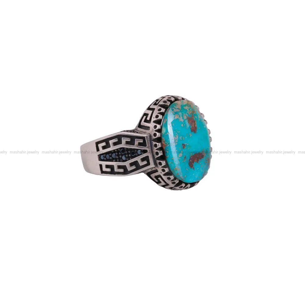 انگشتر فیروزه شجری مردانه کد 2680